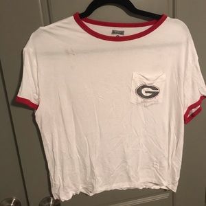 White UGA Crop Top
